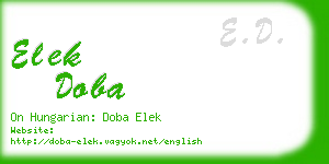 elek doba business card